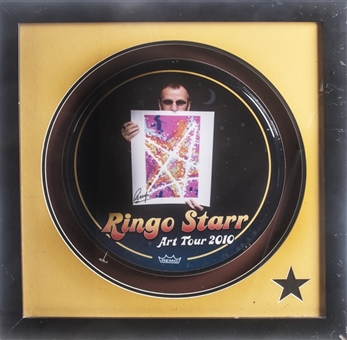 Ringo Starr Signed "Art Tour 2010" Remo Drumhead Framed Display (Beckett)